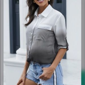 🌺 NWT!!!Grey Ombre button down shirt.